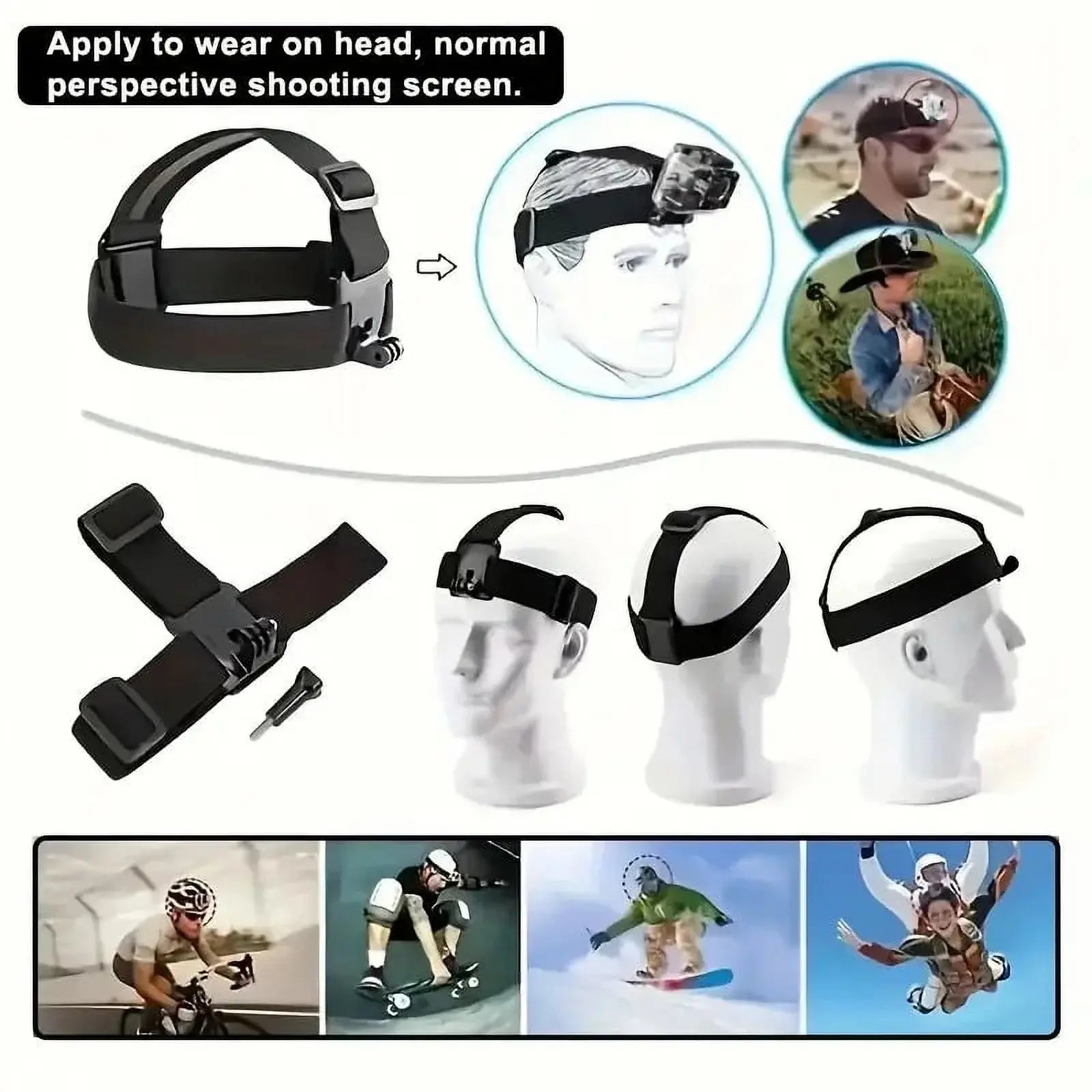Hands-Free POV Phone & Action Camera Mount Kit — Chest + Head Strap
