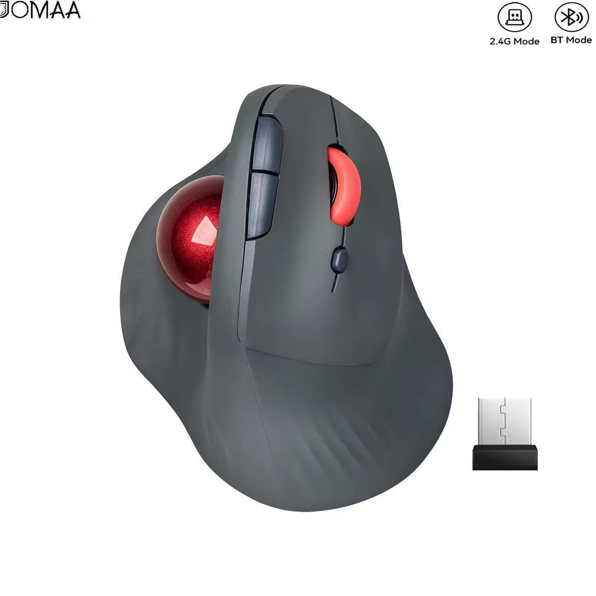 Wireless Trackball Mouse — Bluetooth + 2.4G Rechargeable Ergonomic Mouse