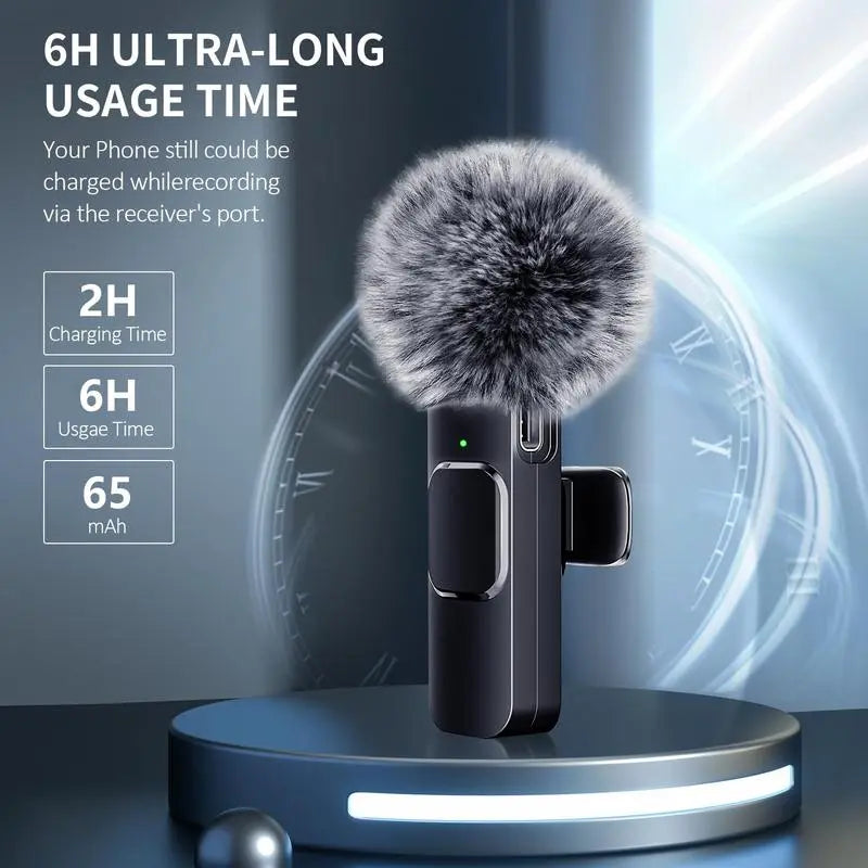 2-Pack Wireless Lavalier Microphones — Clip-On Mics for Phone Recording