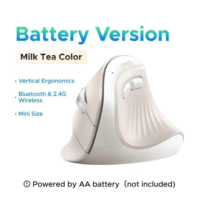 UGREEN Vertical Wireless Ergonomic Mouse — Bluetooth + 2.4G, 5 DPI Levels