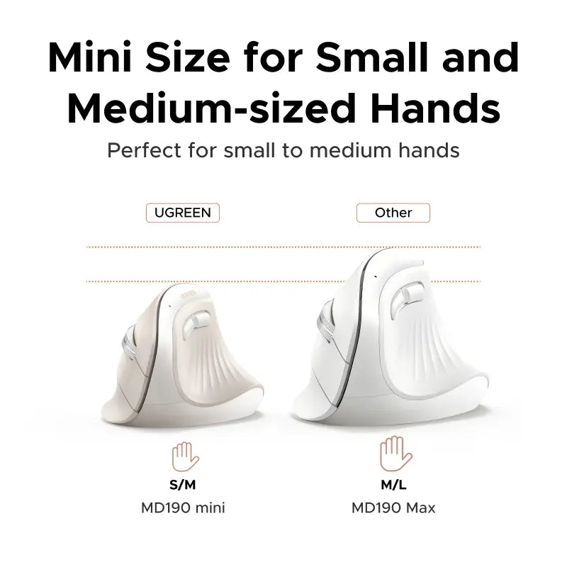 UGREEN Vertical Wireless Ergonomic Mouse — Bluetooth + 2.4G, 5 DPI Levels