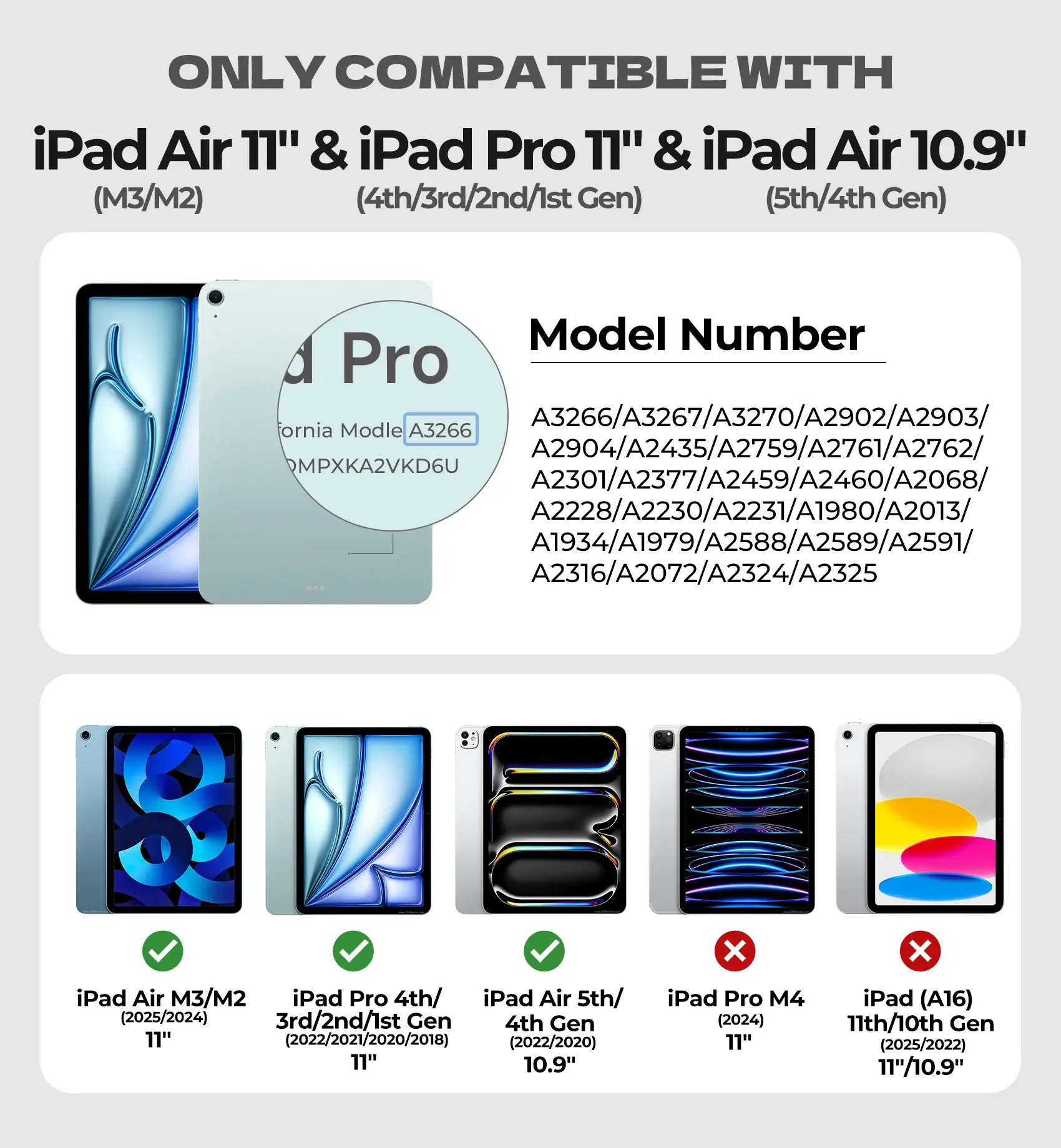 Dexnor Magnetic Keyboard Case for iPad Air/Pro 11 — Trackpad & Backlit Keys