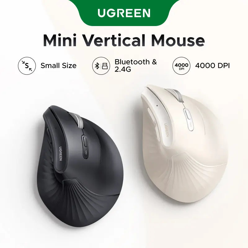 UGREEN Vertical Wireless Ergonomic Mouse — Bluetooth + 2.4G, 5 DPI Levels