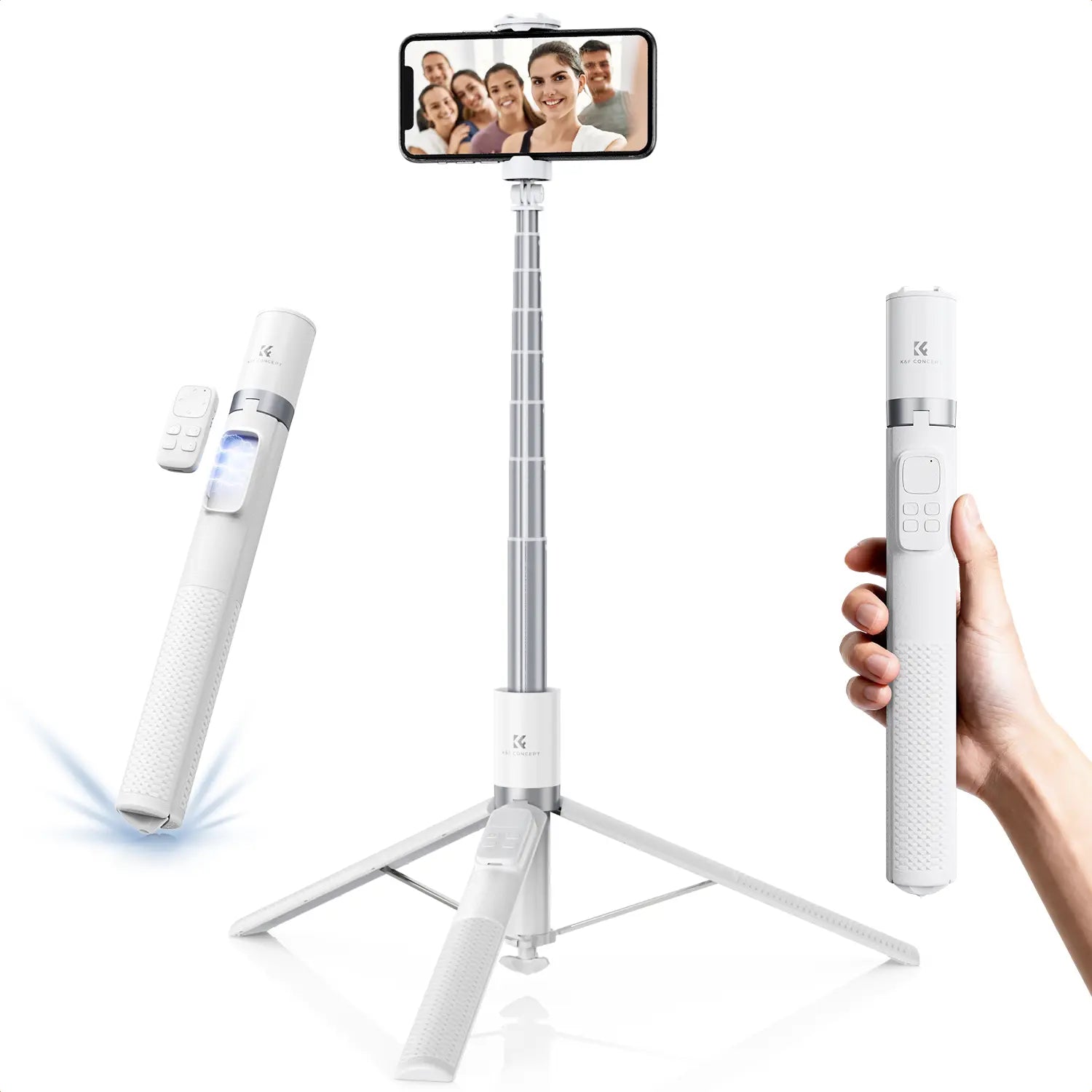 K&F Concept 71" Face-Tracking Tripod Selfie Stick — Remote & Fill Light Options
